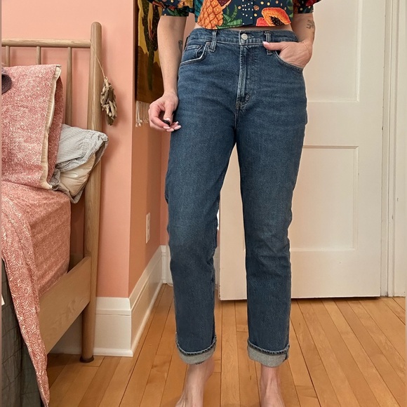 Agolde Denim - Agolde Women's Straight Leg Jeans in Blue